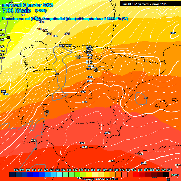 Modele GFS - Carte prvisions 