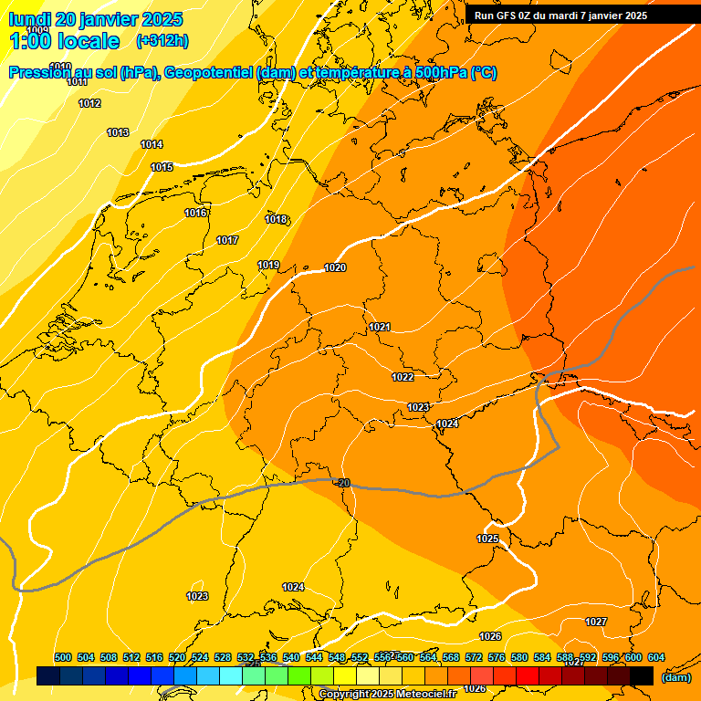 Modele GFS - Carte prvisions 