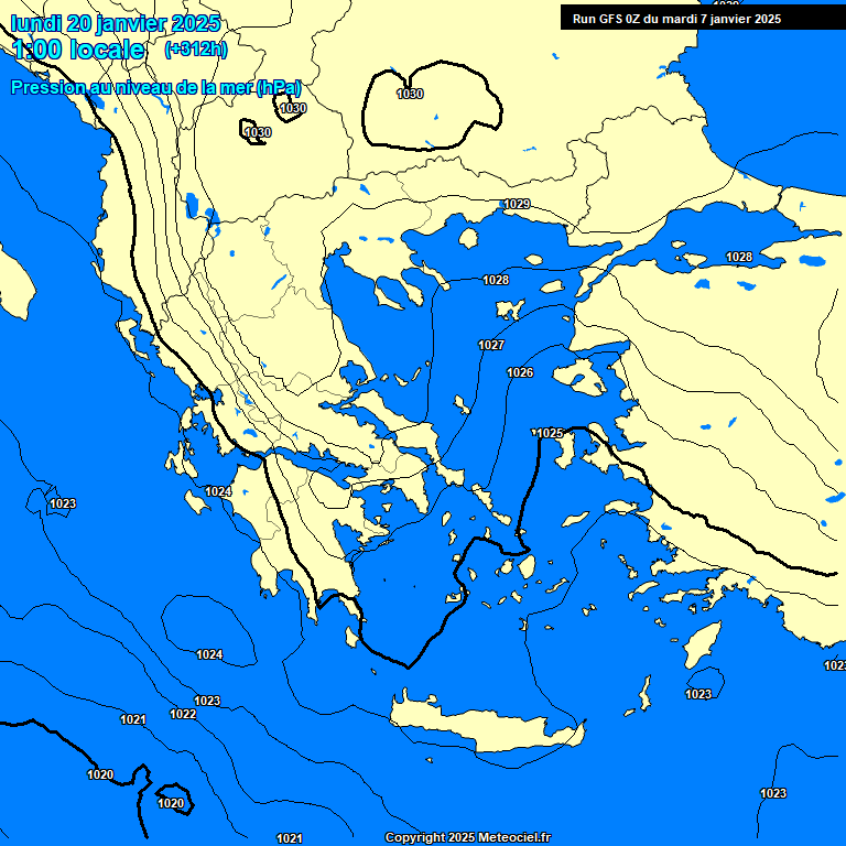 Modele GFS - Carte prvisions 