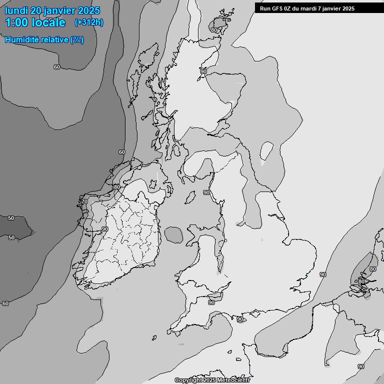 Modele GFS - Carte prvisions 