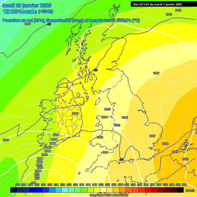 Modele GFS - Carte prvisions 