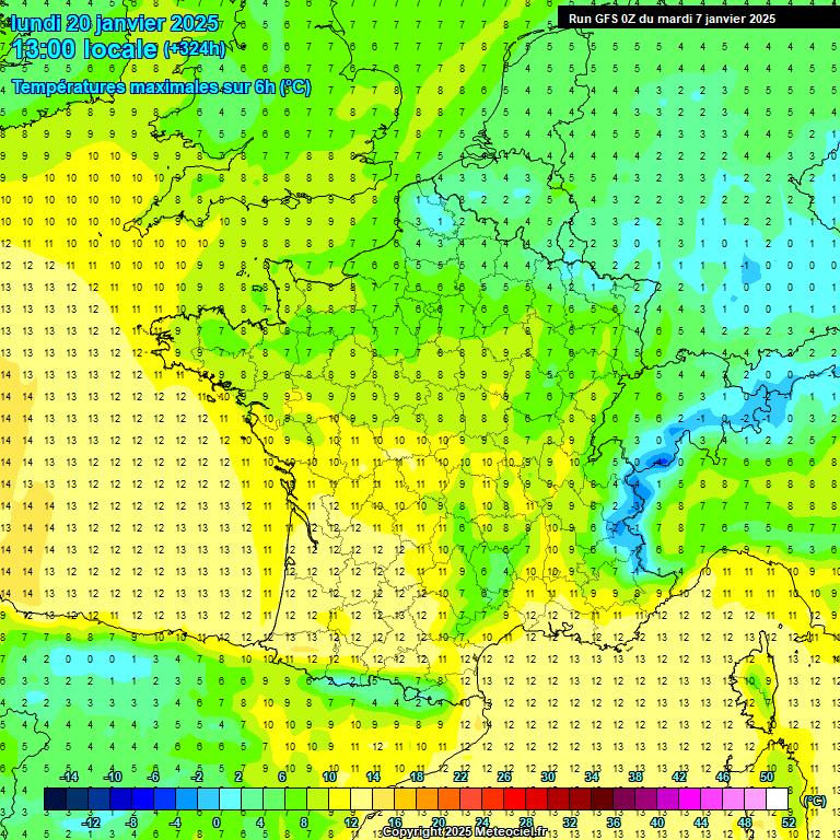 Modele GFS - Carte prvisions 