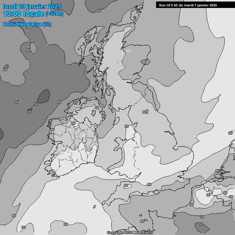 Modele GFS - Carte prvisions 