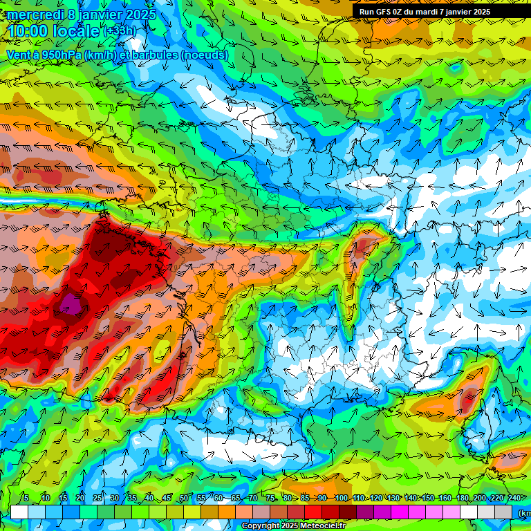 Modele GFS - Carte prvisions 