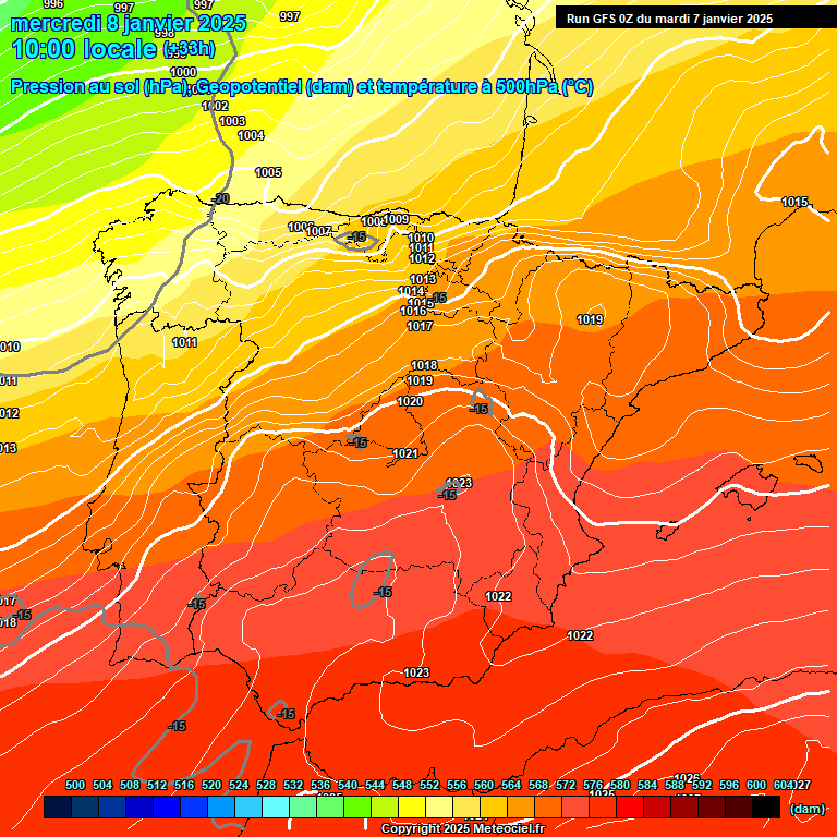 Modele GFS - Carte prvisions 