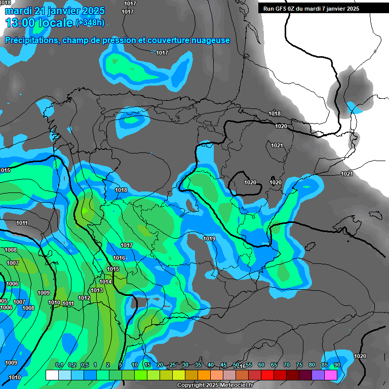 Modele GFS - Carte prvisions 