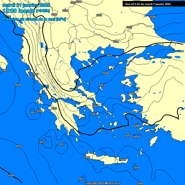 Modele GFS - Carte prvisions 