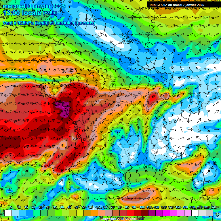 Modele GFS - Carte prvisions 