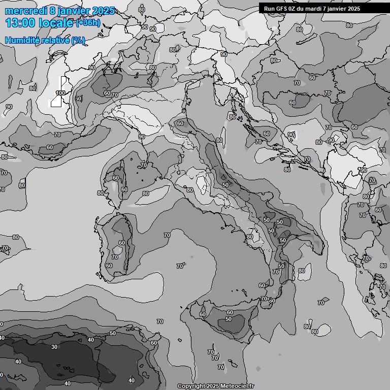 Modele GFS - Carte prvisions 