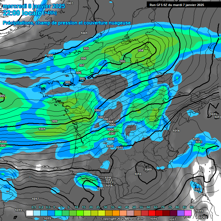 Modele GFS - Carte prvisions 