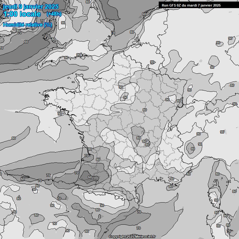 Modele GFS - Carte prvisions 