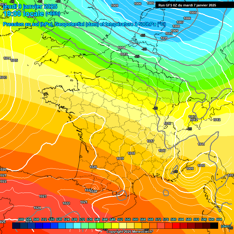 Modele GFS - Carte prvisions 