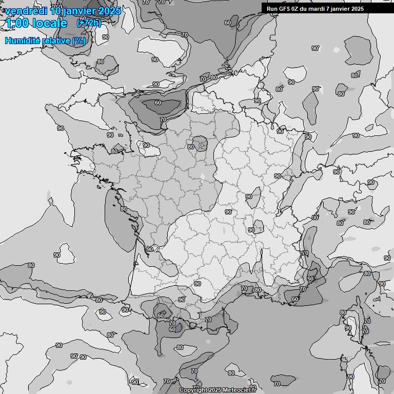 Modele GFS - Carte prvisions 