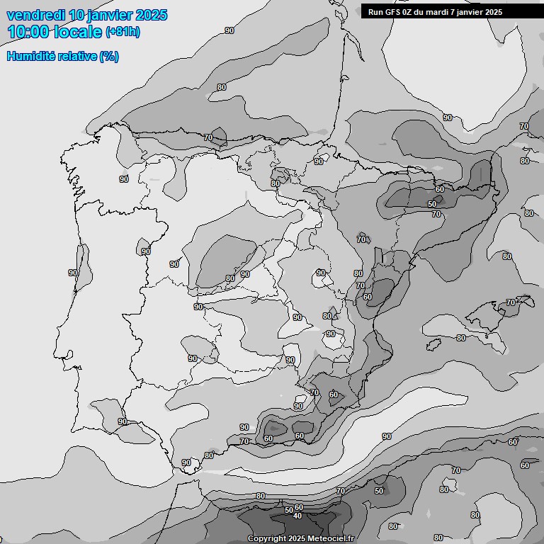 Modele GFS - Carte prvisions 