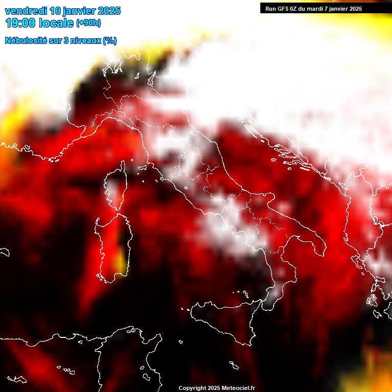 Modele GFS - Carte prvisions 