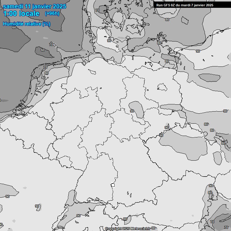 Modele GFS - Carte prvisions 