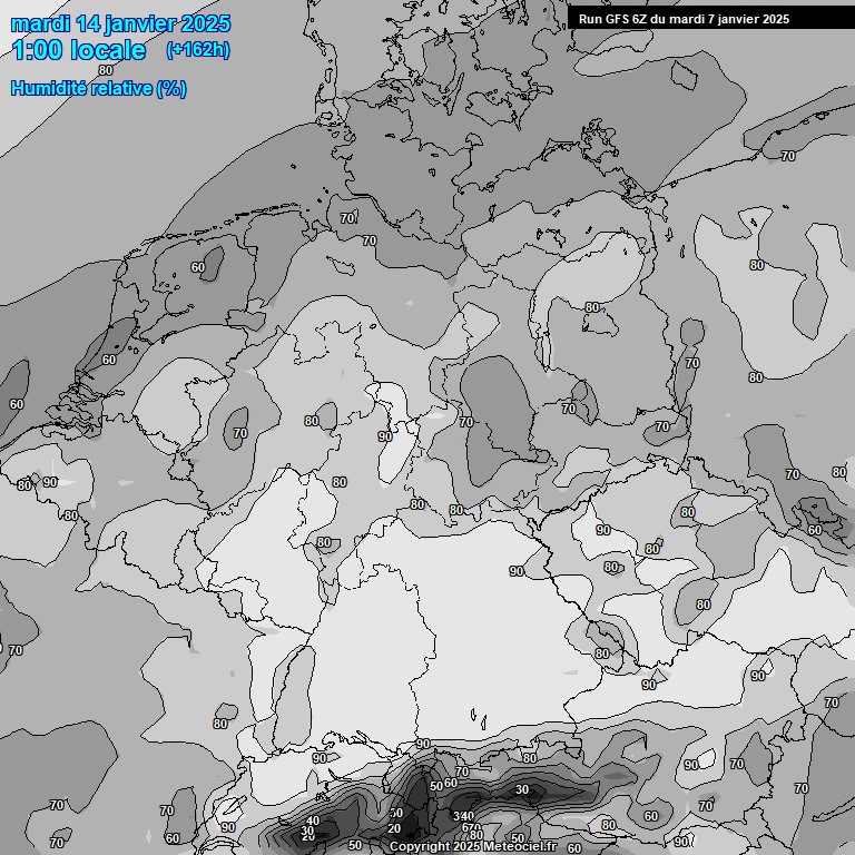 Modele GFS - Carte prvisions 