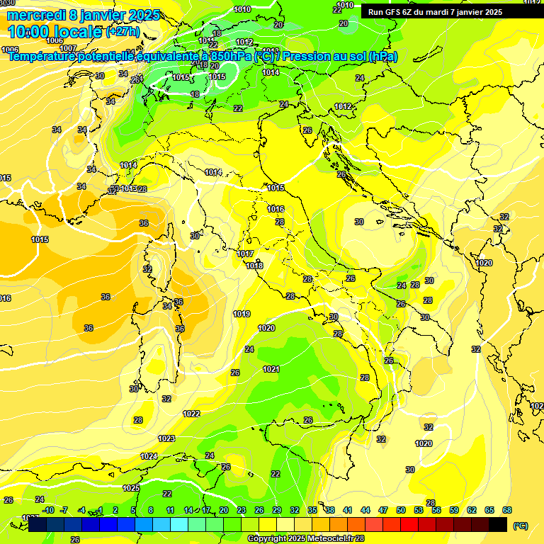 Modele GFS - Carte prvisions 