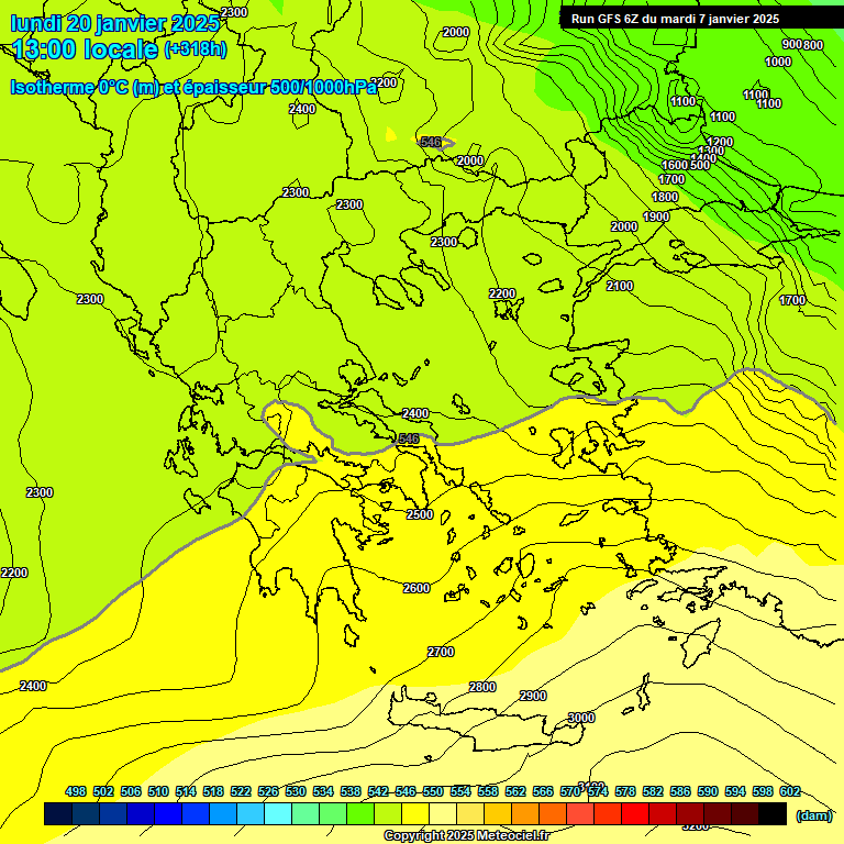 Modele GFS - Carte prvisions 