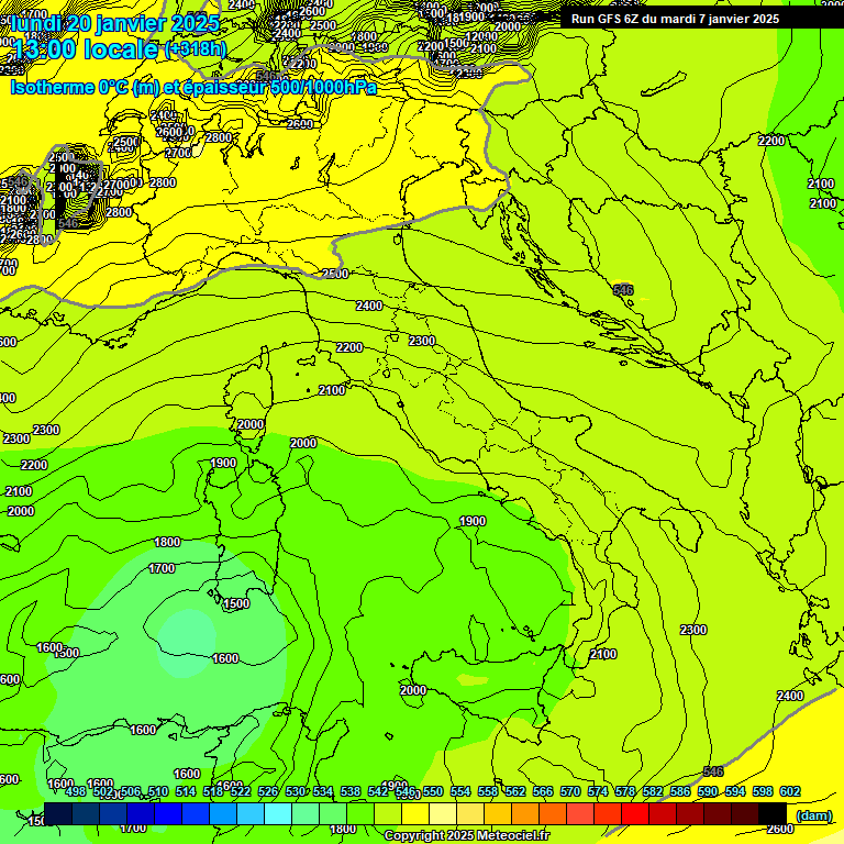 Modele GFS - Carte prvisions 