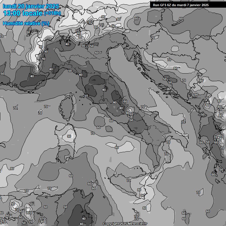 Modele GFS - Carte prvisions 