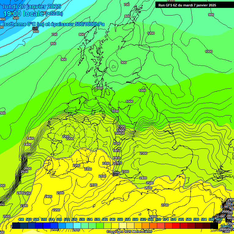 Modele GFS - Carte prvisions 