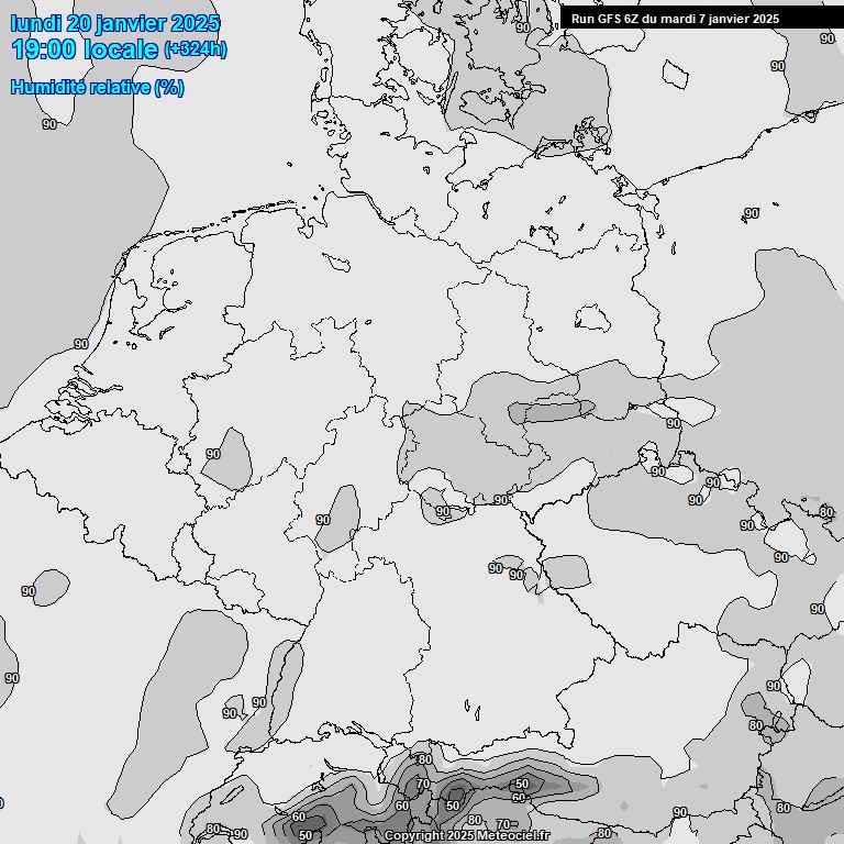 Modele GFS - Carte prvisions 