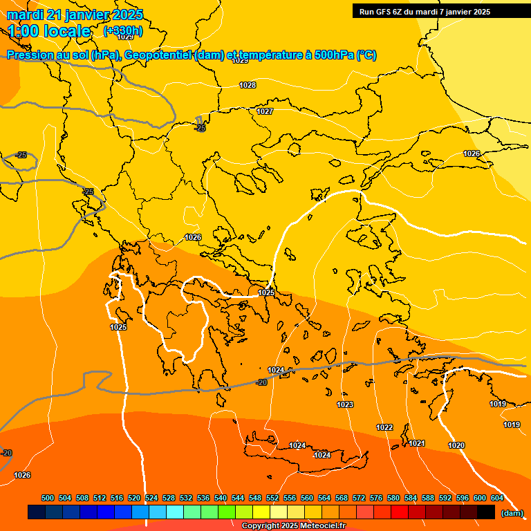 Modele GFS - Carte prvisions 