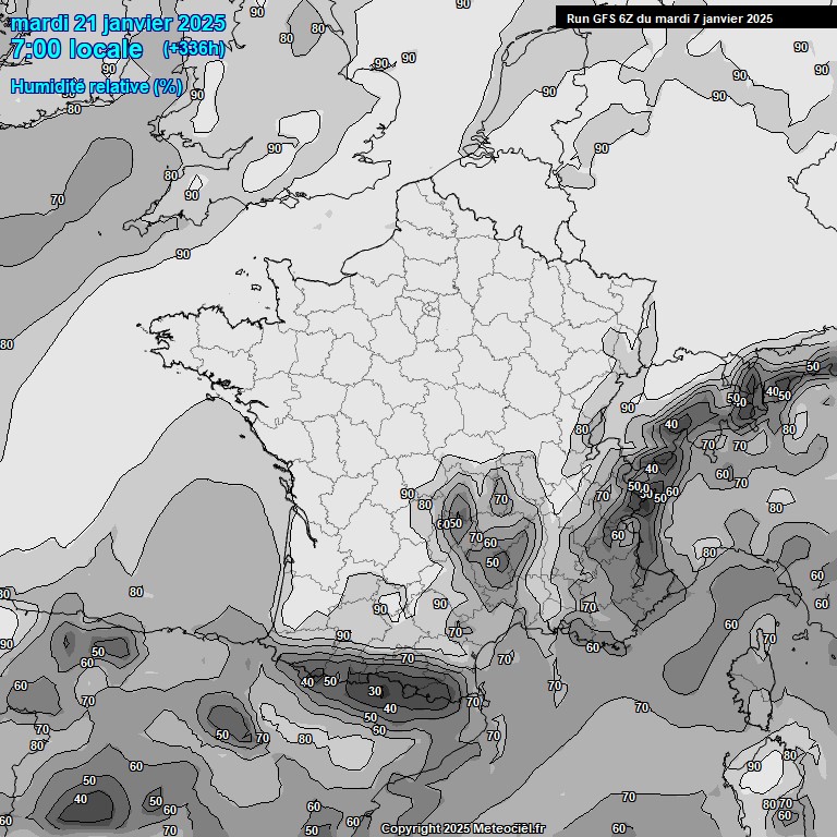 Modele GFS - Carte prvisions 