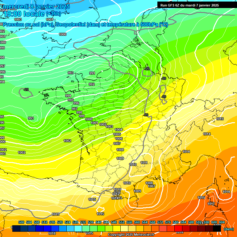 Modele GFS - Carte prvisions 