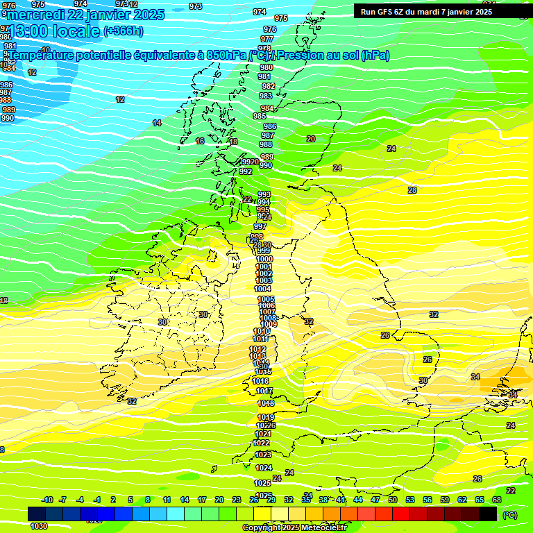 Modele GFS - Carte prvisions 