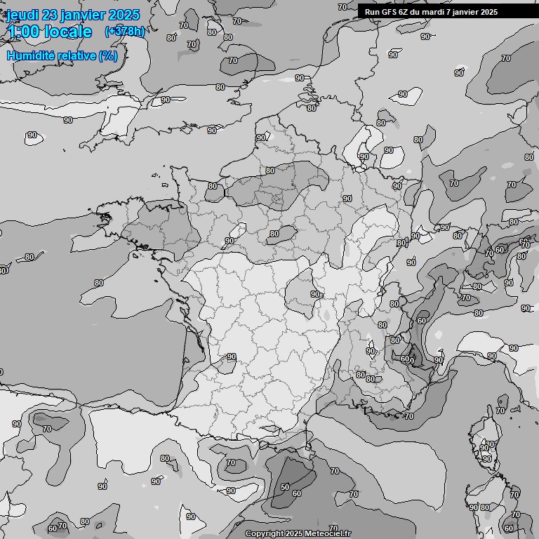 Modele GFS - Carte prvisions 