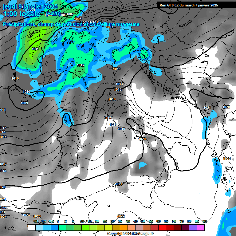 Modele GFS - Carte prvisions 