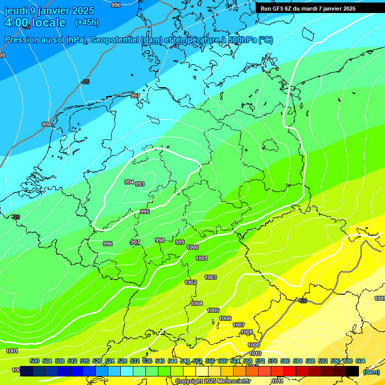 Modele GFS - Carte prvisions 