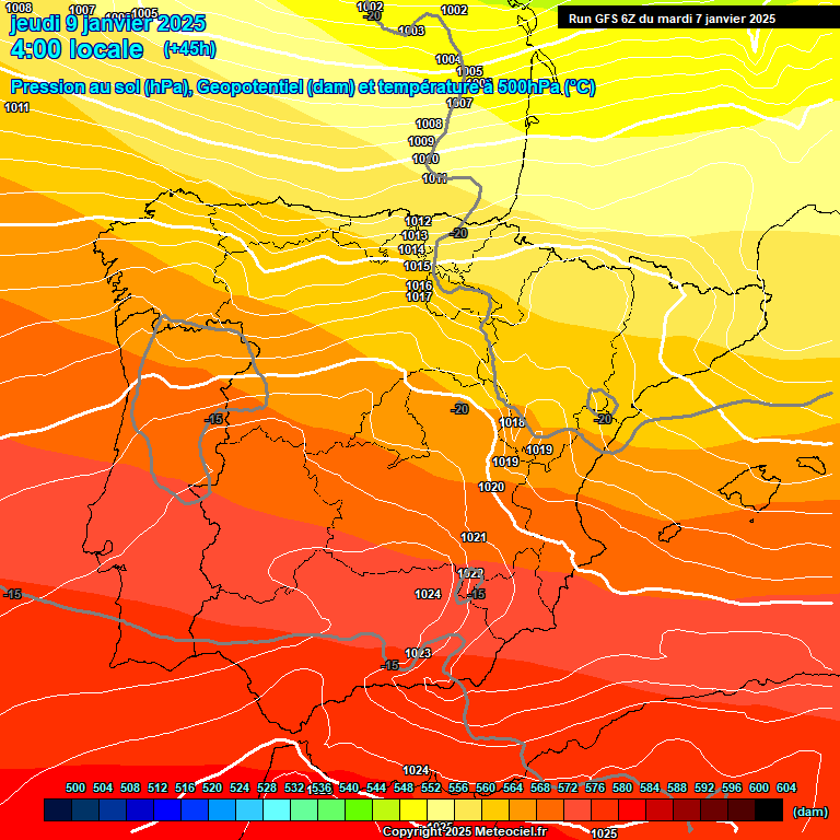 Modele GFS - Carte prvisions 