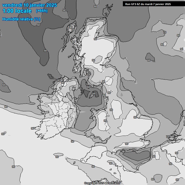 Modele GFS - Carte prvisions 