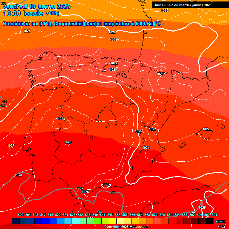 Modele GFS - Carte prvisions 