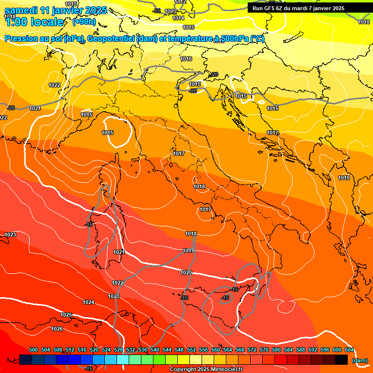 Modele GFS - Carte prvisions 