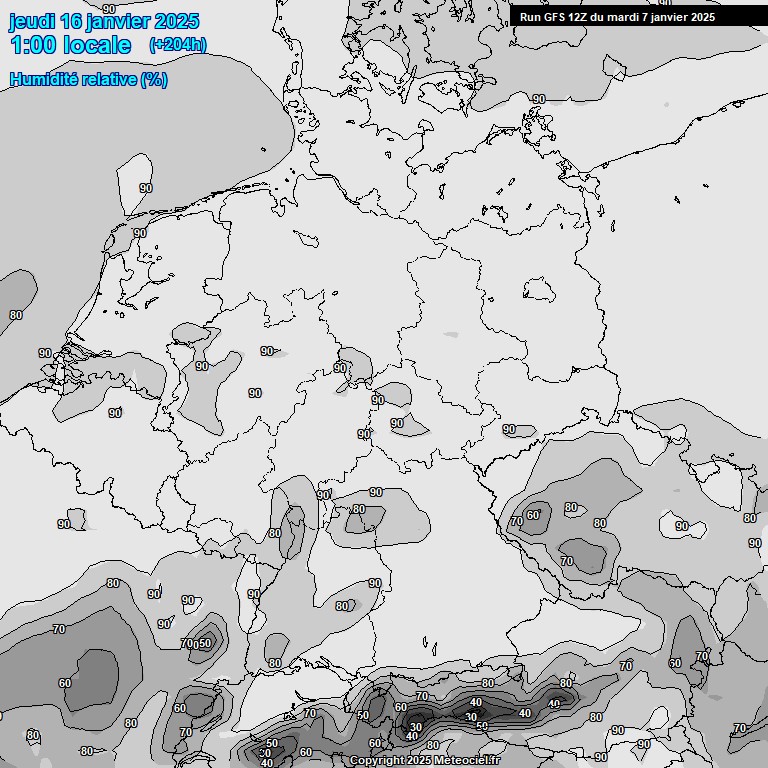 Modele GFS - Carte prvisions 