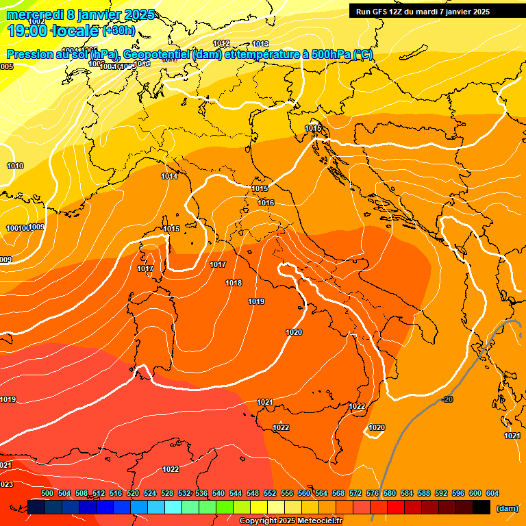 Modele GFS - Carte prvisions 