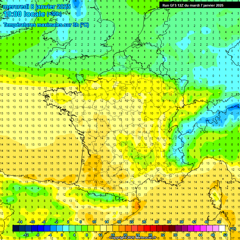 Modele GFS - Carte prvisions 