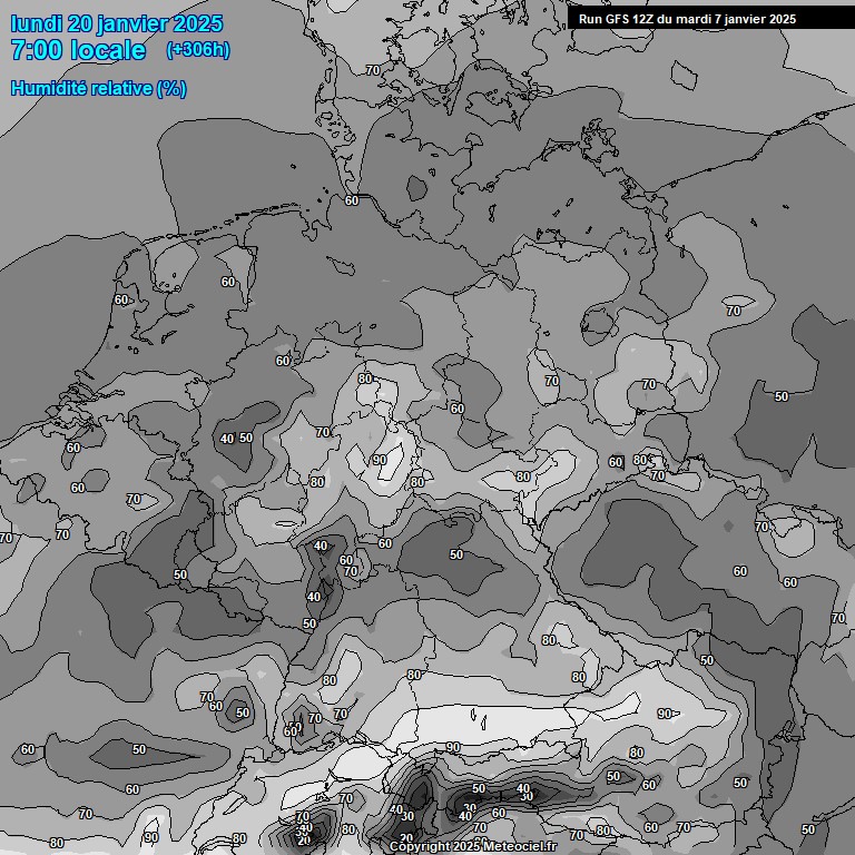 Modele GFS - Carte prvisions 