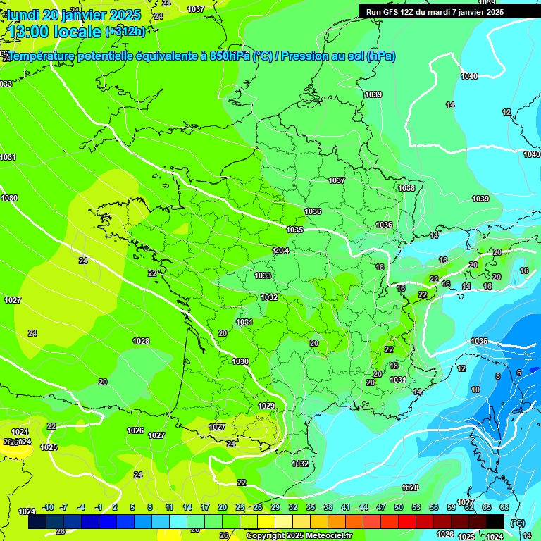 Modele GFS - Carte prvisions 