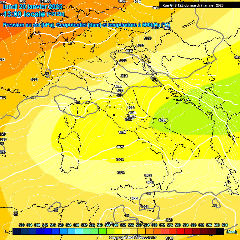 Modele GFS - Carte prvisions 