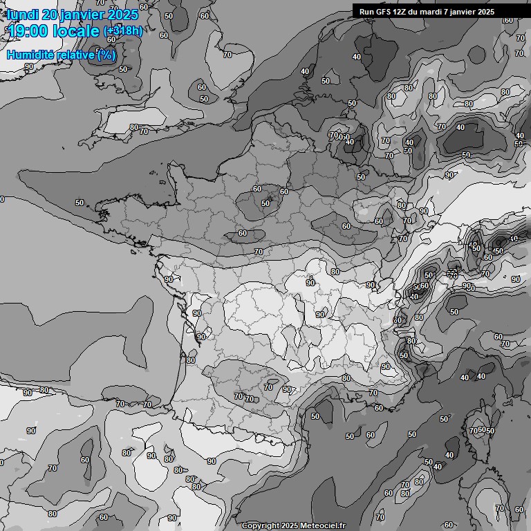 Modele GFS - Carte prvisions 