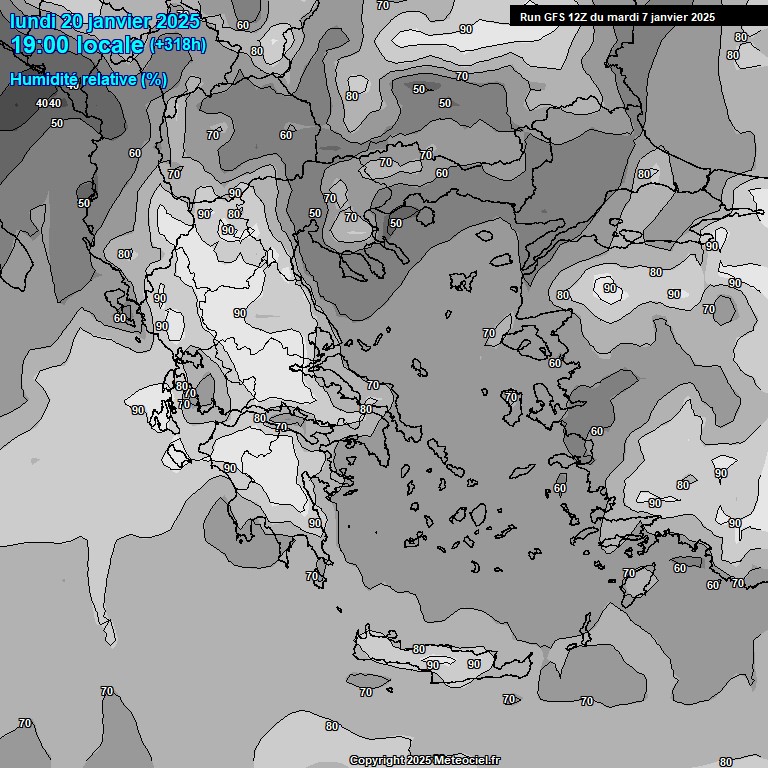 Modele GFS - Carte prvisions 