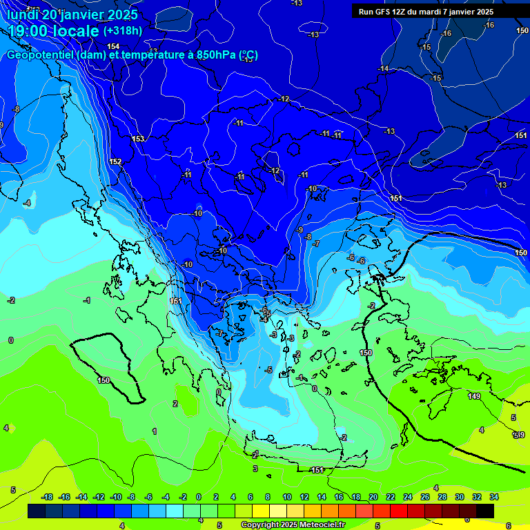 Modele GFS - Carte prvisions 