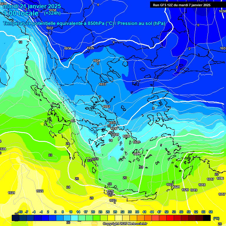 Modele GFS - Carte prvisions 