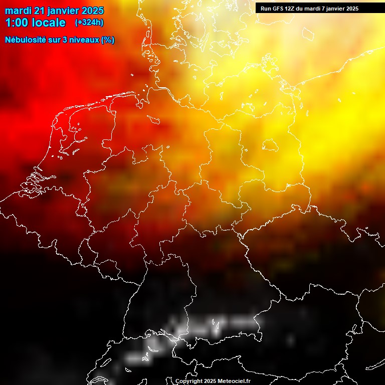 Modele GFS - Carte prvisions 