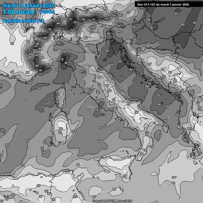 Modele GFS - Carte prvisions 